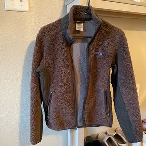 Brown fuzzy Patagonia full zip up